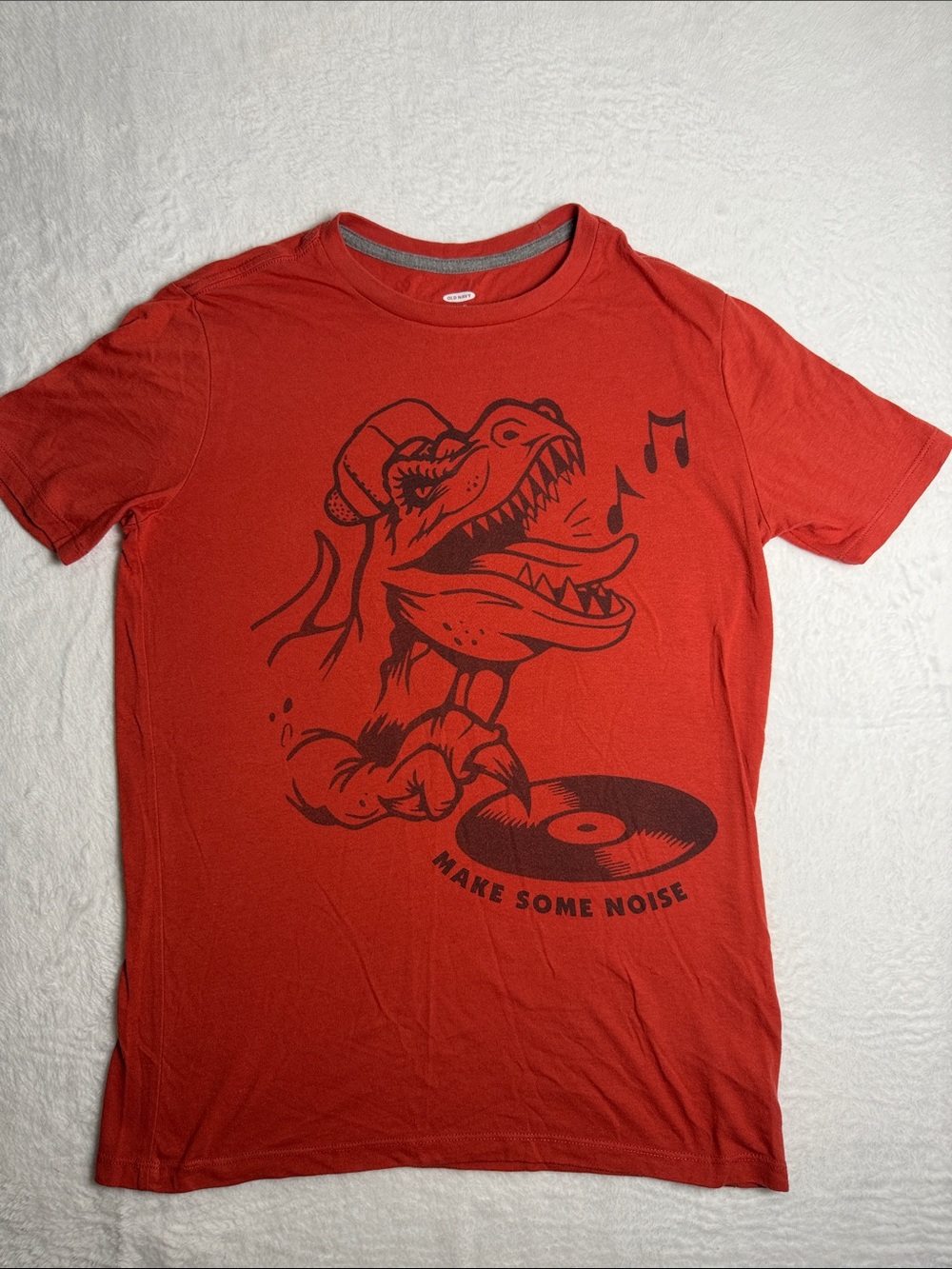 Red Graphic 'Make Some Noise' Dinosaur Tee Boys Size XXL